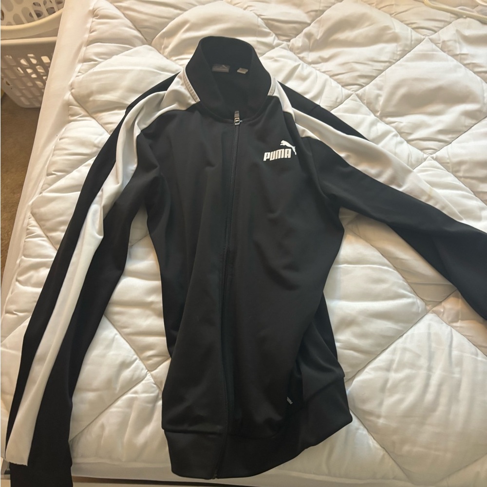 Puma Women's Black and White Bomber Jacket